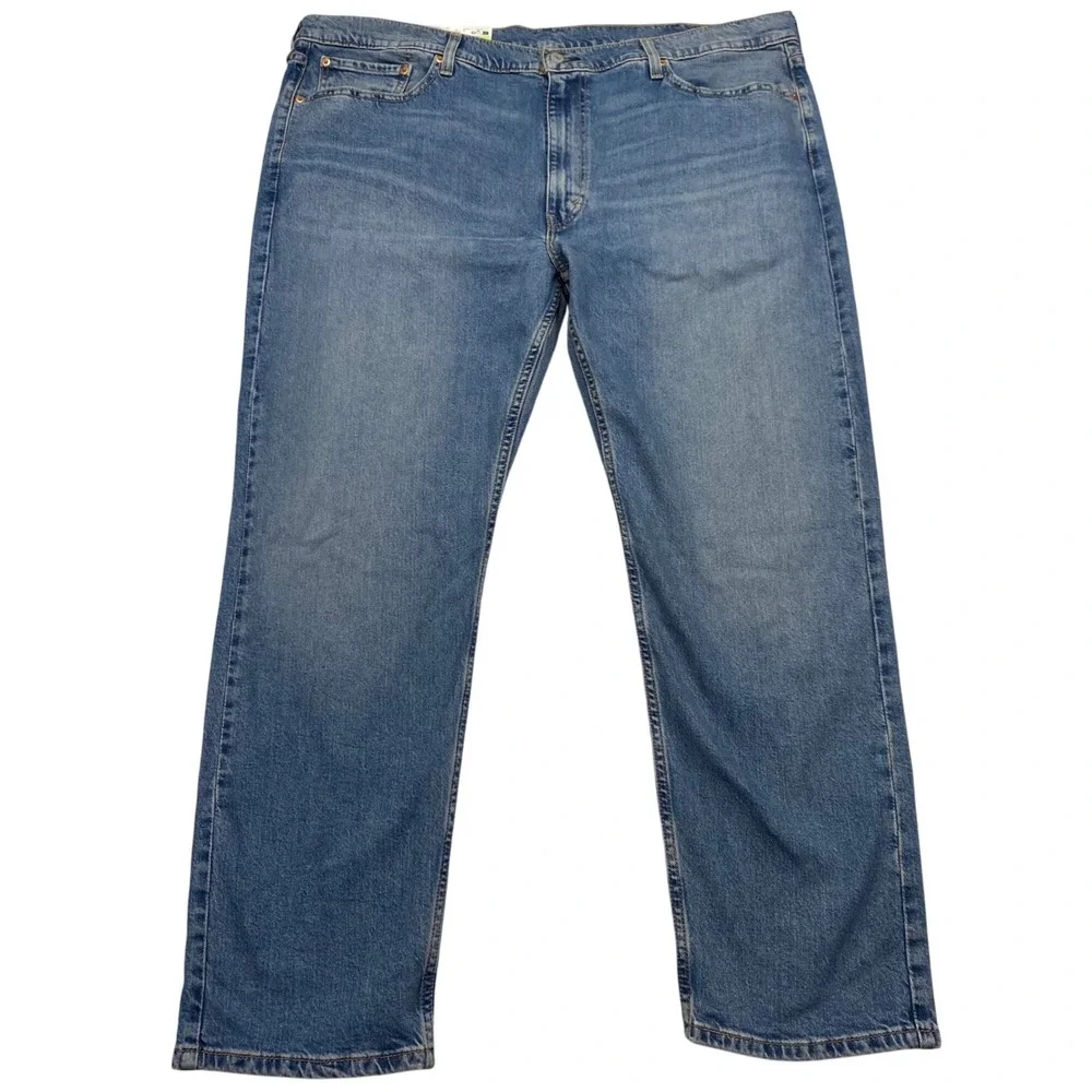 Levi's 502 Taper Jeans Mens 44x32 Blue Medium Wash Stretch Eco Performance New